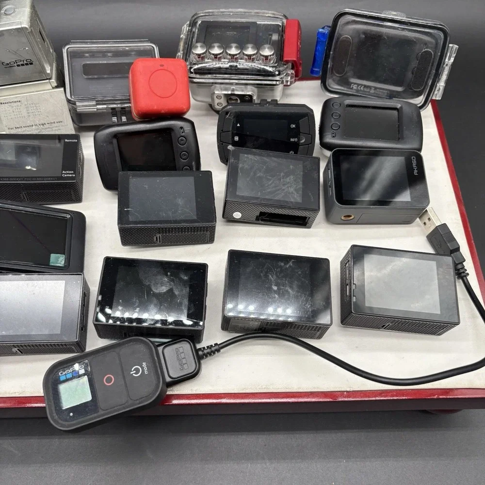 Lot 24 Action Cameras GoPro Hero Polaroid 4K Waterproof Bundle Parts Repair